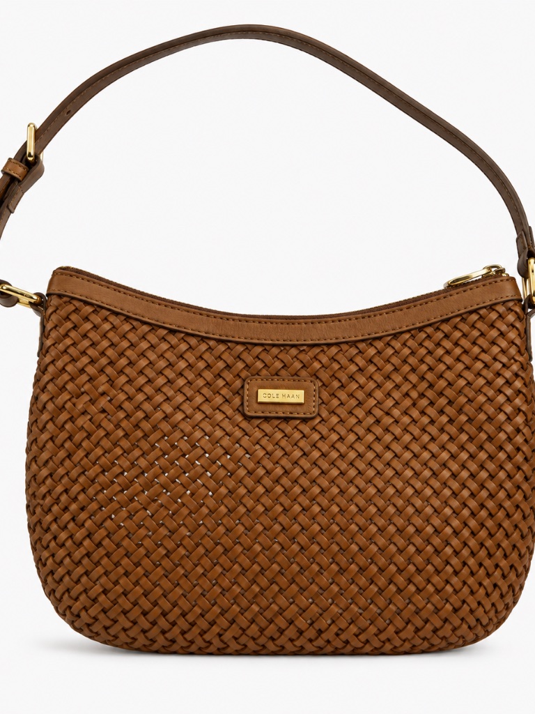 Eric Javits Tan Woven Shoulder Bag